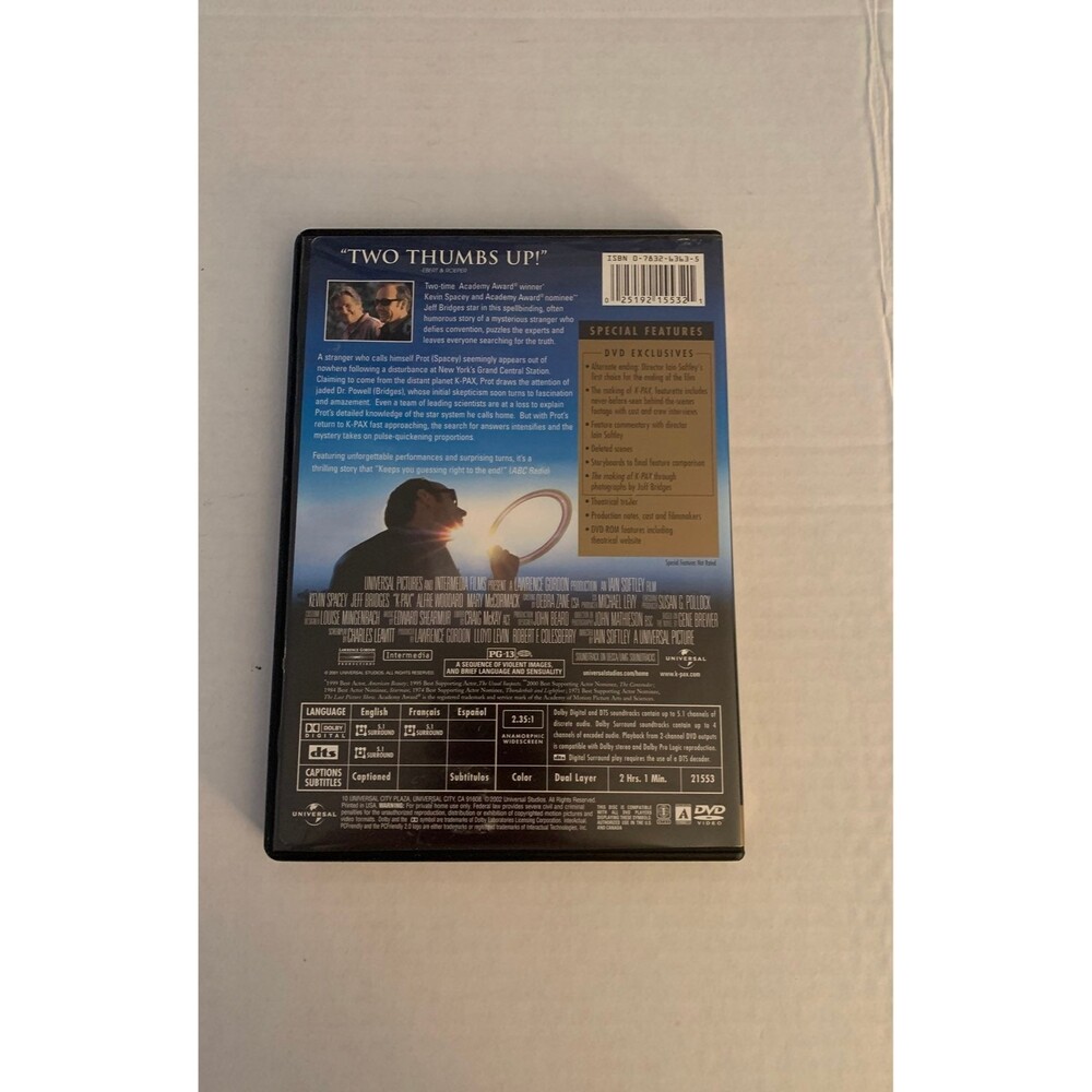 K-PAX DVD - Picture 2 of 5